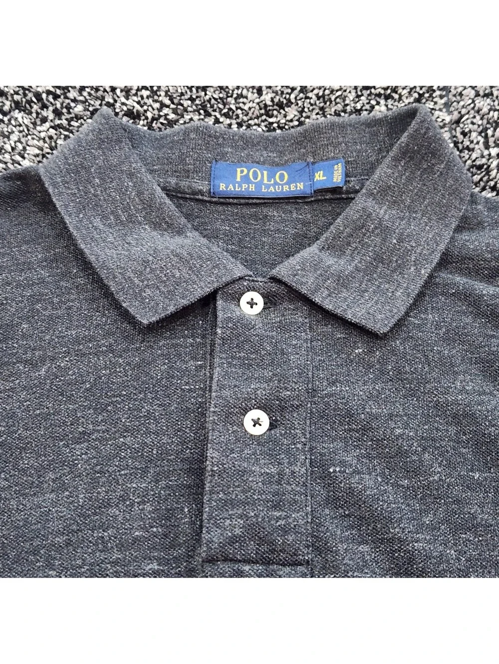 Ralph Lauren Polo Shirt Mens Sz XL Gray Rugby Pullover Casual Preppy Long Sleeve